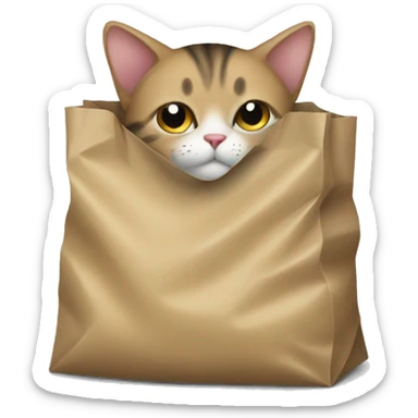 a cat in a bag sticker