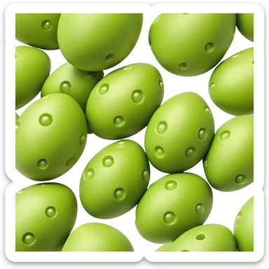 3D rendered matcha green Hong Kong egg puffs (鸡蛋仔) with authentic egg-shaped bubble pattern, vibrant green color, hyper-realistic texture, glossy finish, detailed individual bubbles sticker