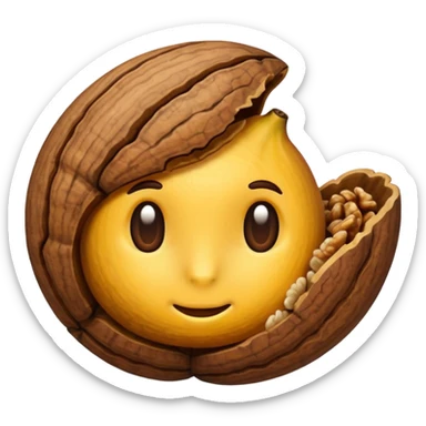 Walnut-shaped emoji sticker
