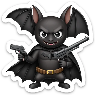 Black ugly bat with gun shooting BLM sign sticker