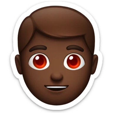 A Person with red eyes and put a Brownie in his left Hand  sticker