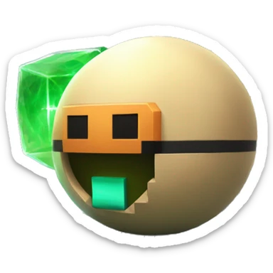 minecraft alien with bowling ball phone inside of pokemon center shield sticker