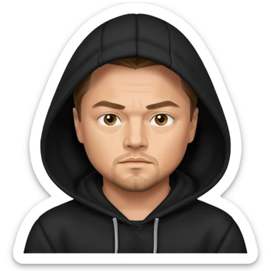 leonardo di caprio with black hoodie sticker
