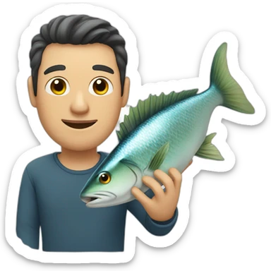 husband with fish sticker