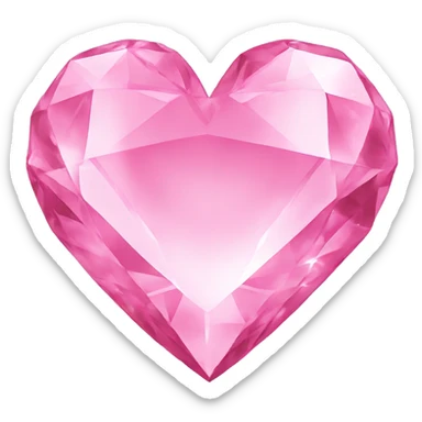 Diamond pink heart sticker