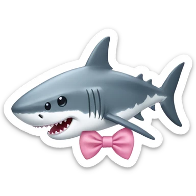 Shark with a light pink bow  sticker
