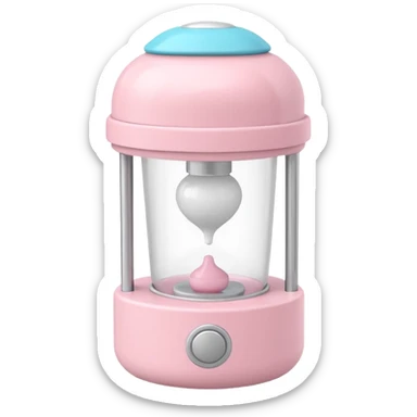 Light pink and white shaker toy for a baby sticker