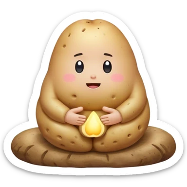 kawaii sanrio meditating potato landscape sticker
