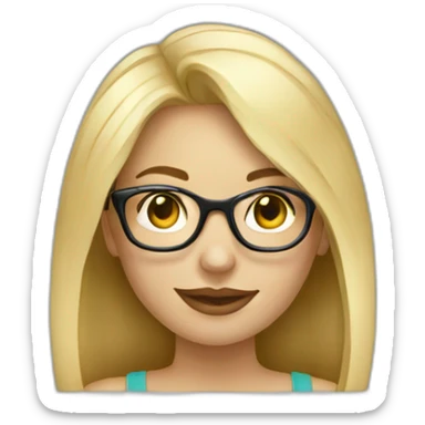 blonde-artist-girl-with-laptop-and-glasses sticker