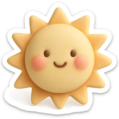 adorable puffy summer sun with blushing cheeks sticker