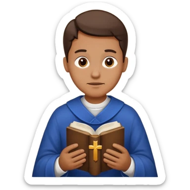 Guy who reads Bible with cross on it without something in the background sticker