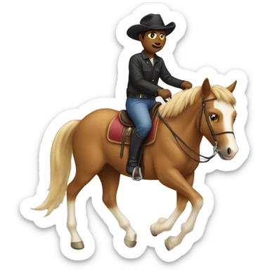 a cat riding a horse sticker