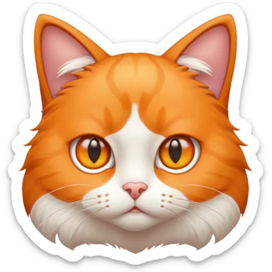cat with blank expression, silent, simple background sticker