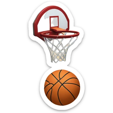 basketball goes through hoop sticker
