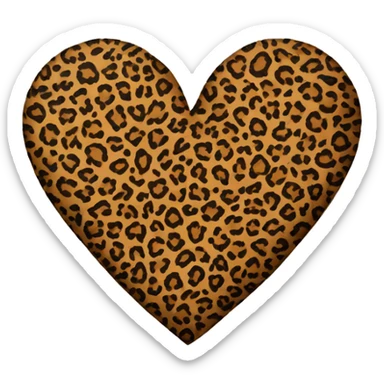 Leopard print heart sticker