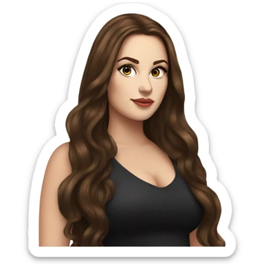 profle picture stunning curvy white woman, long brown hair, black eyeliner sticker