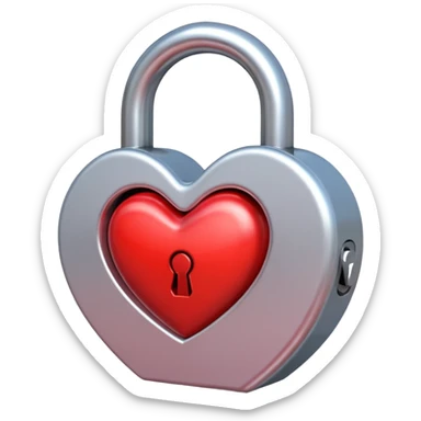 heart is in an open lock sticker