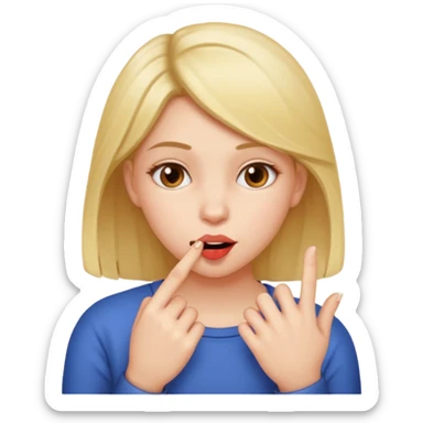 Niña mordiéndose el dedo  sticker