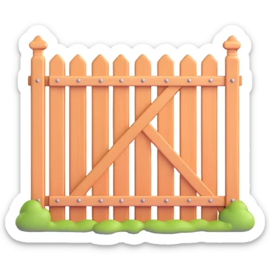 wooden fence gate door for house entrance sticker