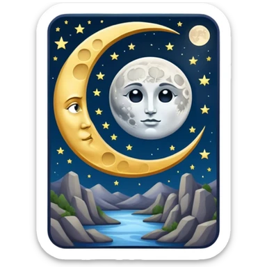 tarot cards moon sticker