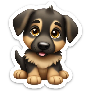German shepherd puppy love sticker