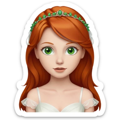 Redhead bride with green eyes sticker