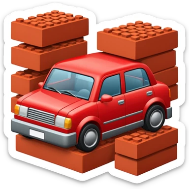 An auto which is full of bricks sticker