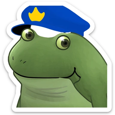 bufo frog with a cold, looking sick, runny nose, tired eyes sticker