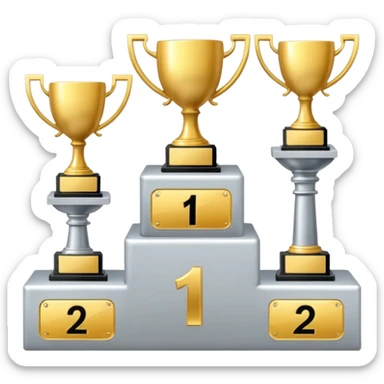 Podium with first and second place, write 1st and 2nd sticker