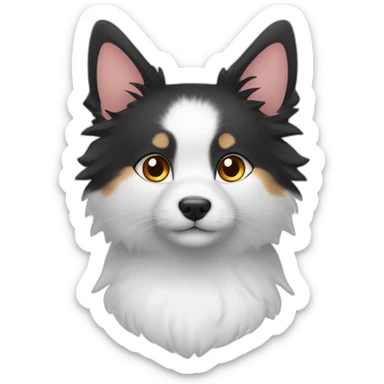 Japanspitz weiß und katze europäisch kurzhaar sticker