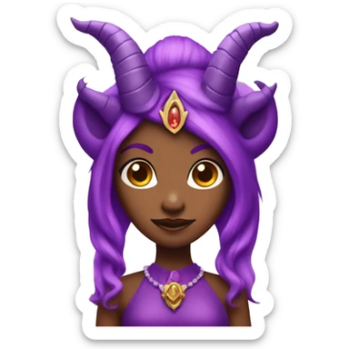 purple devil princess with tiara between horns sticker