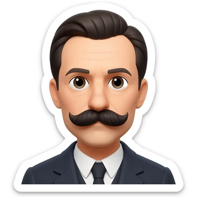 emotive with Nietzsche moustache sticker