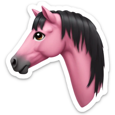 Pink horse with black hair  sticker