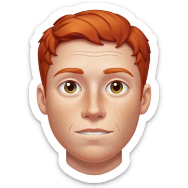 Redhead freckle face man sticker