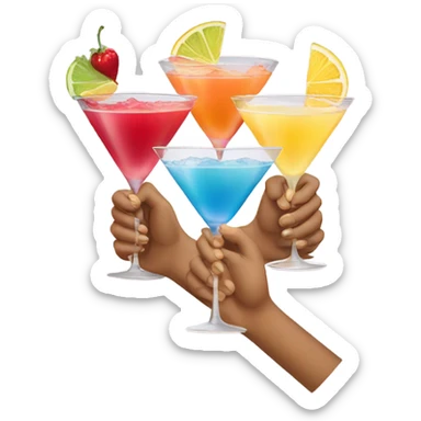 Three cocktails in hands sticker