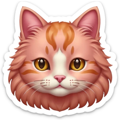 Rose gold cat with fluffy face  sticker