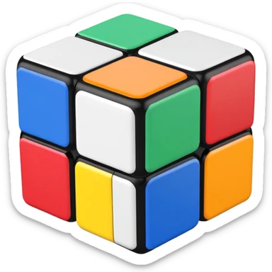 A 3x3-squares rubix cube sticker