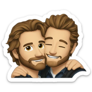 Jake gyllenhaal and heath ledger cowboys hugging sticker