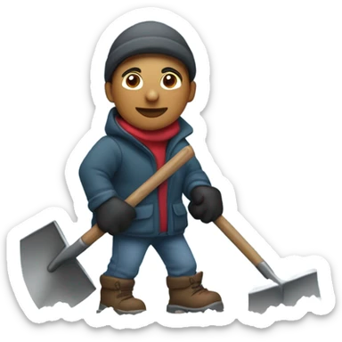 Puerto Rican shoveling snow  sticker