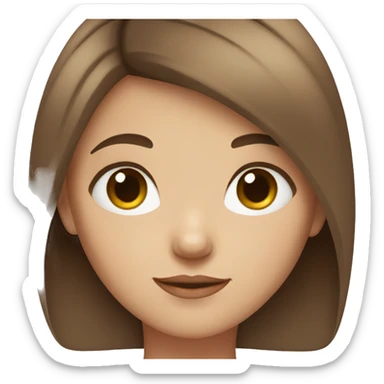 Girl with short brown hair bleu eyes and a square face  sticker