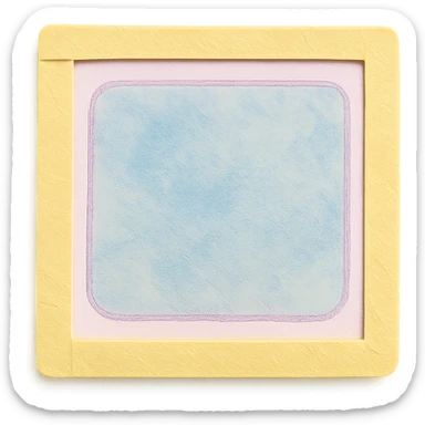 soft pastel hand-sketched outline frame with watercolor background, with a pastel blue background sticker