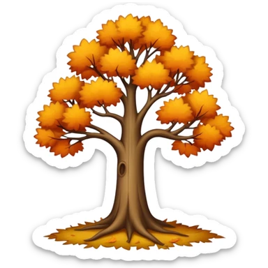 Autumn tree with no leaves sticker