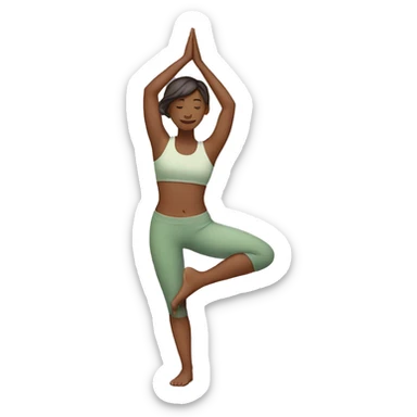 a emoji doing yoga with no gender sticker