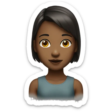 realistic portrait of a girl, frontal view sticker