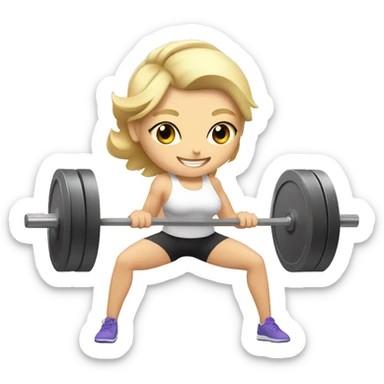 3 white girls lifting a barbell doing Olympic weightlifting sticker