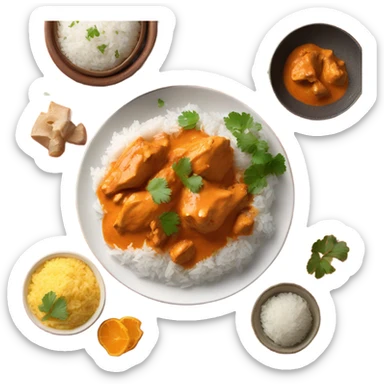 butter chicken with rice sticker