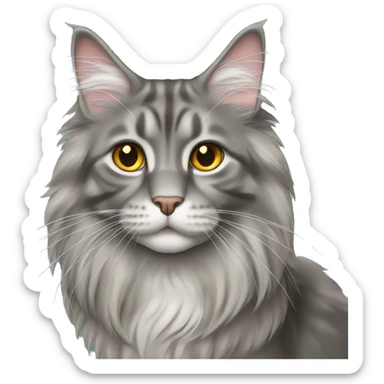 Grey Maine coon cat sticker