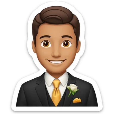 American groom, traditional, culture of american, smiley on face. sticker