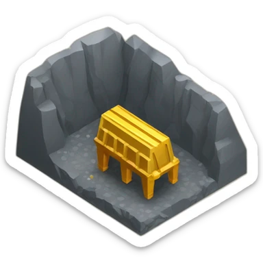 isometric mining gold shaft sticker