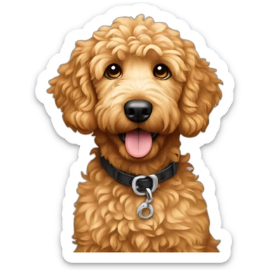 Sassy curly Apricot golden doodle dog sticker